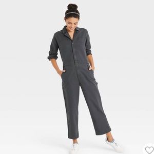 Universal Thread Women's Size 16 Long Sleeve Button Front Boilersuit Grey. EUC!